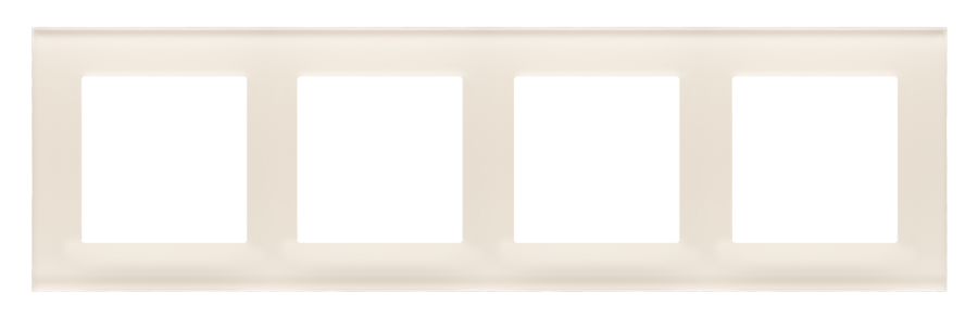 Simon 55 Nature quadruple frame, glass, frosted cream glass