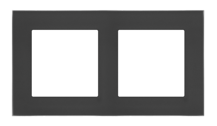 Simon 55 Nature double frame, glass, frosted black glass