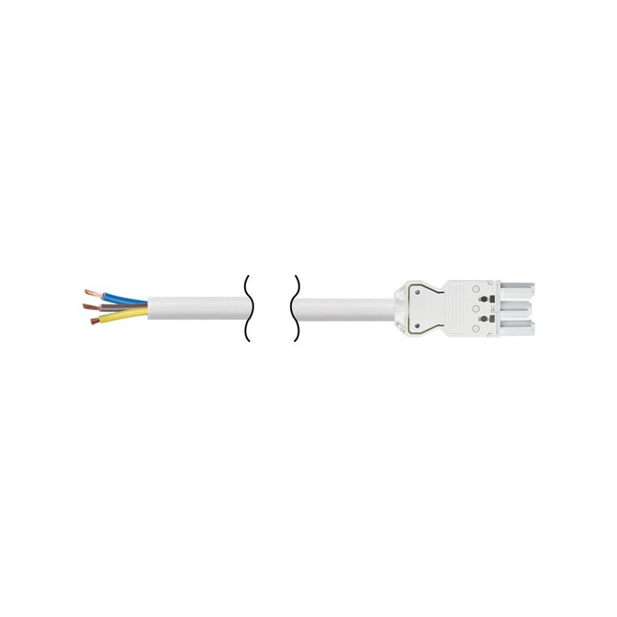 GESIS® connection cord, 2m, 3x3,25mm, 16A, pure white