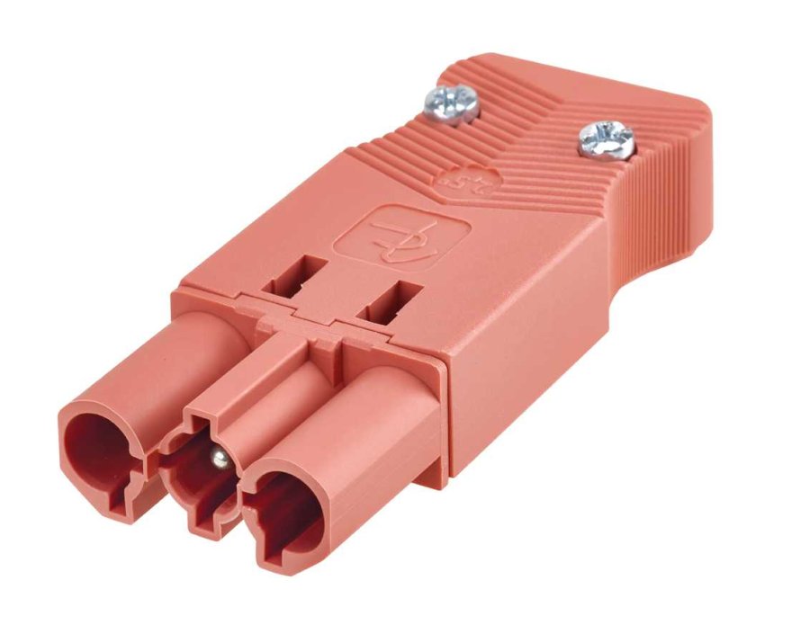 Male plug, GESIS®, 3-pole connector, 16A, 250V, red